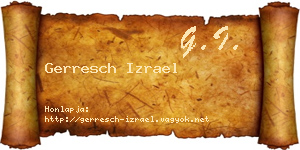 Gerresch Izrael névjegykártya